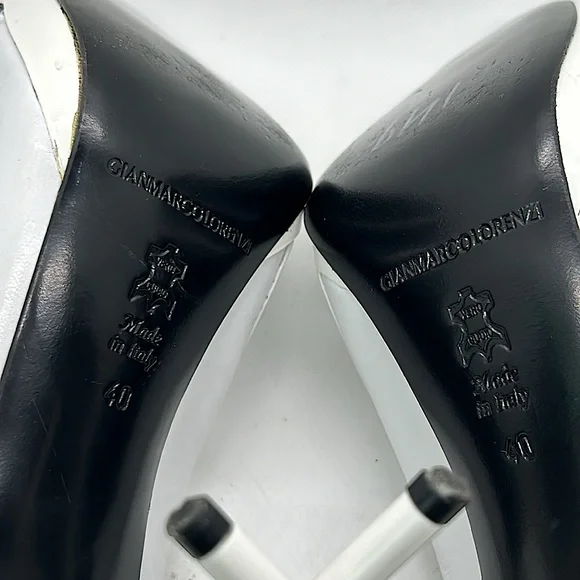 Gianmarco Lorenzi Sexy Black/White Leather Stiletto Heels Shoes **Size 40** 🔥🔥 - Picture 8 of 8